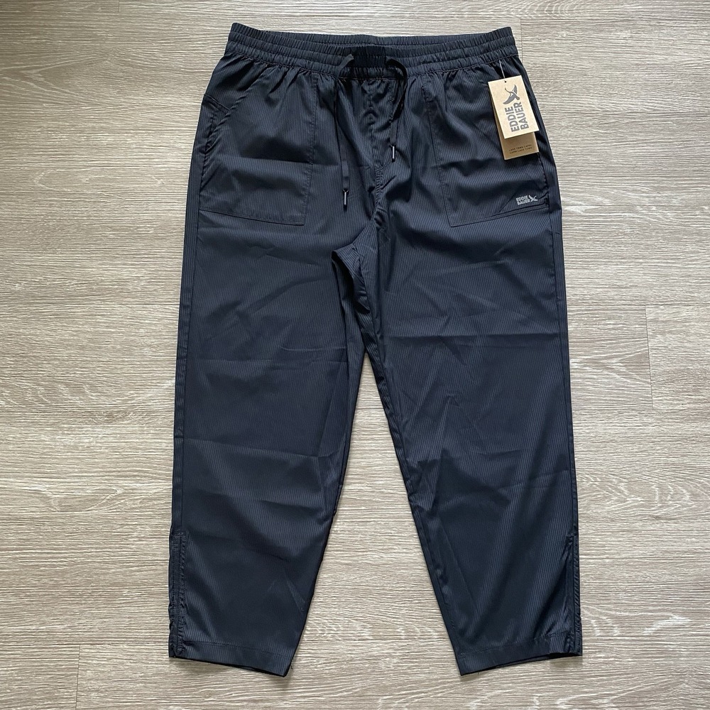 NWT Eddie Bauer Lake Town Capri Pant Women's XL Black Stretch Hiking Outdoors